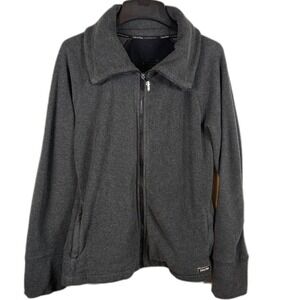 Calvin Klein Men's Performance Full Zip Fleece Jacket Gray Large PFSXMM7000